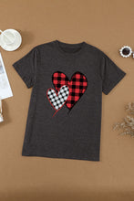 Load image into Gallery viewer, Buffalo Plaid Hearts Graphic Tee
