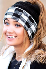 Load image into Gallery viewer, Buffalo Plaid Trim Beanie
