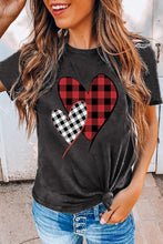 Load image into Gallery viewer, Buffalo Plaid Hearts Graphic Tee

