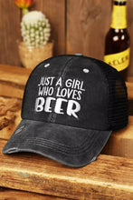 Load image into Gallery viewer, Just A Girl Who Loves Beer High Ponytail Hat
