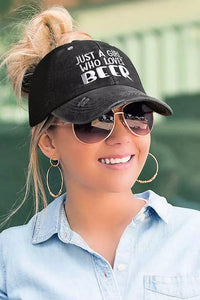 Just A Girl Who Loves Beer High Ponytail Hat