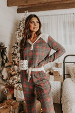 Load image into Gallery viewer, 2 Piece Brushed Plaid Long   Loungewear Set

